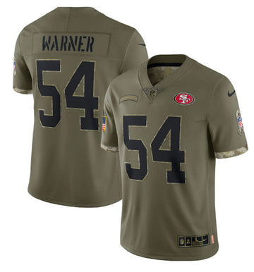 Fred Warner San Francisco 49ers olive Salute To Service jersey