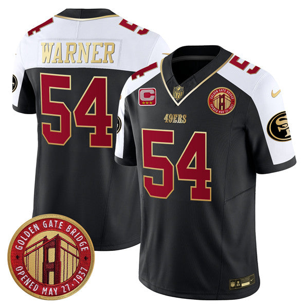 Fred Warner Balck San Francisco 49ers golden FUSE jersey