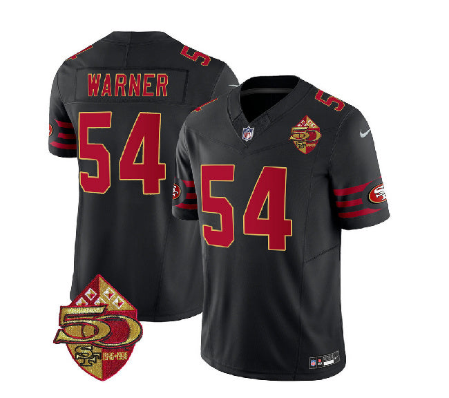 Fred Warner San Francisco 49ers black FUSE jersey