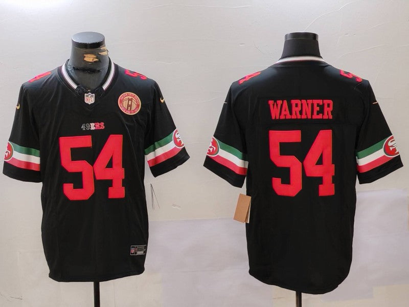 Fred Warner San Francisco 49ers black FUSE jersey