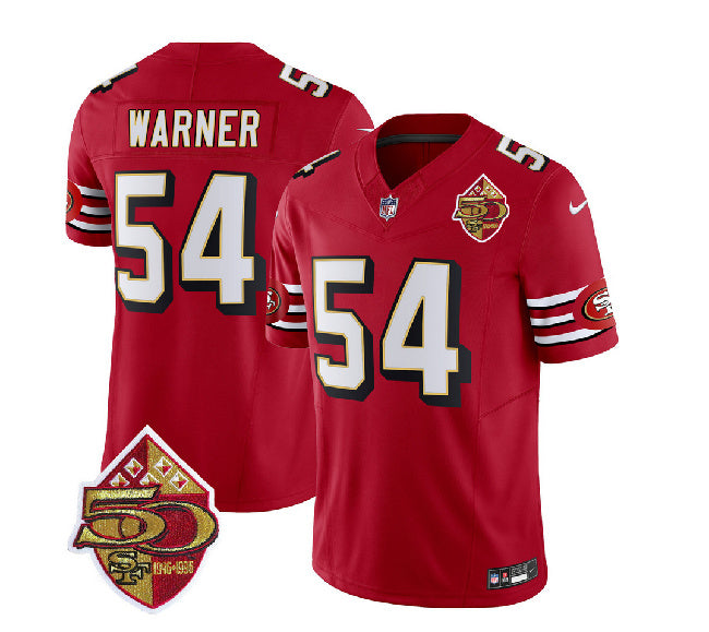 Fred Warner San Francisco 49ers red FUSE jersey