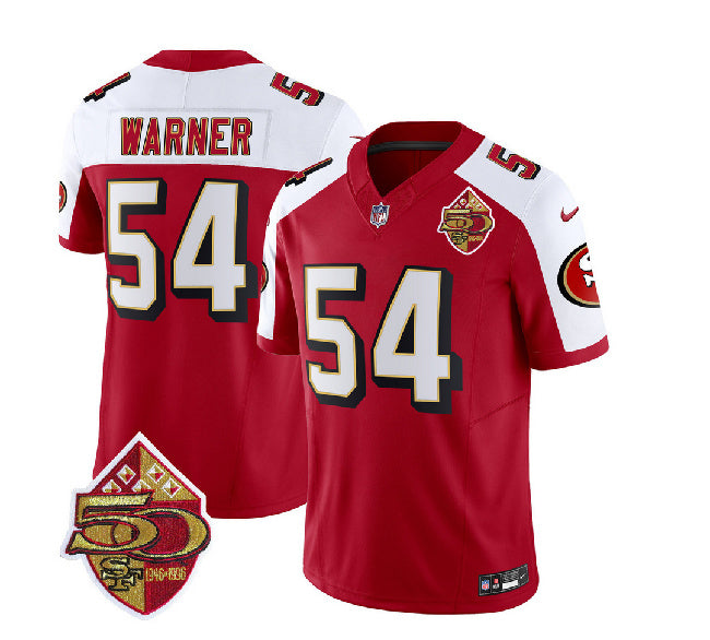 Fred Warner San Francisco 49ers red-white FUSE jersey