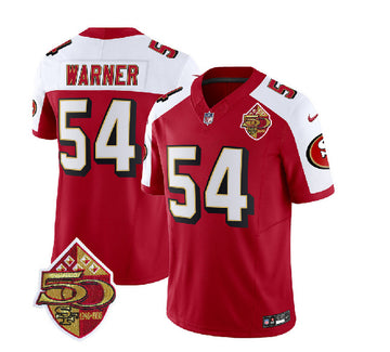 Fred Warner San Francisco 49ers red-white FUSE jersey