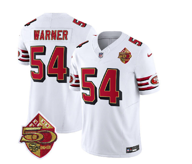 Fred Warner San Francisco 49ers white FUSE jersey