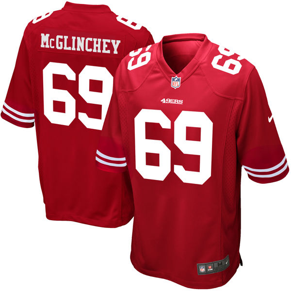 Mike McGlinchey San Francisco 49ers scarlet Game jersey