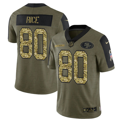 Jerry Rice San Francisco 49ers olive Salute To Service jersey