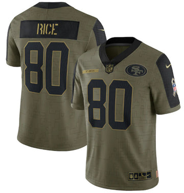 Jerry Rice San Francisco 49ers olive Salute To Service jersey