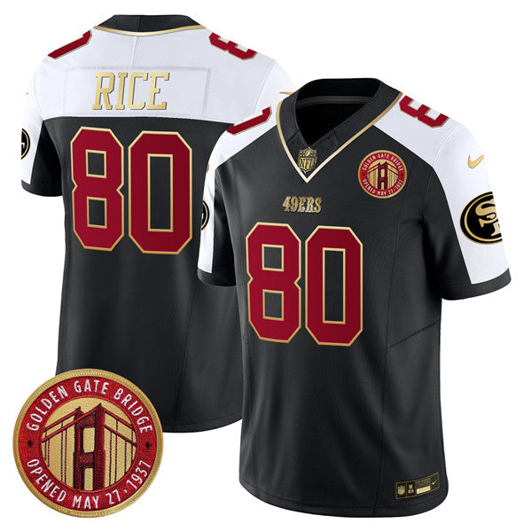 Jerry Rice Balck San Francisco 49ers golden FUSE jersey