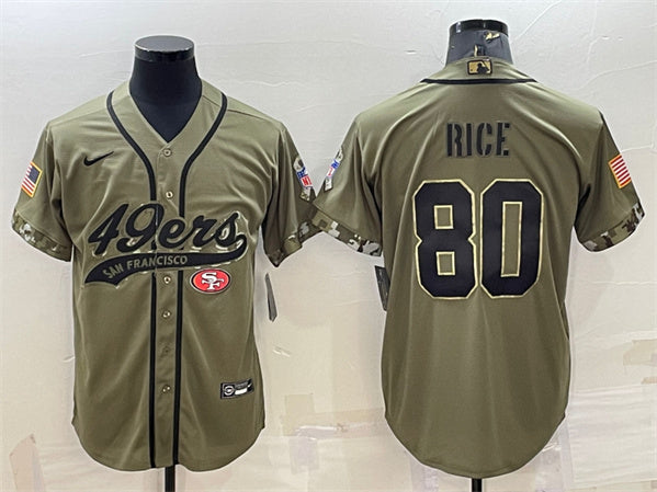 Jerry Rice San Francisco 49ers olive Salute To Service jersey