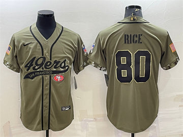 Jerry Rice San Francisco 49ers olive Salute To Service jersey
