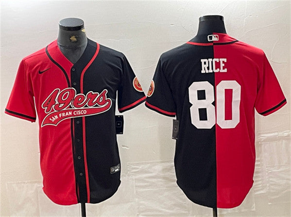 Jerry Rice San Francisco 49ers red-black Split jersey