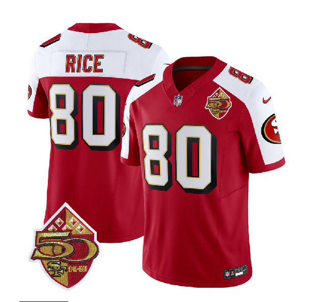 Jerry Rice San Francisco 49ers red-white FUSE jersey