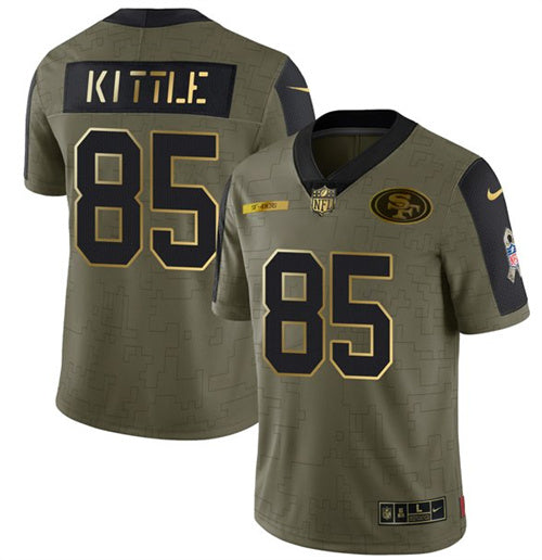 George Kittle San Francisco 49ers olive Salute To Service jersey