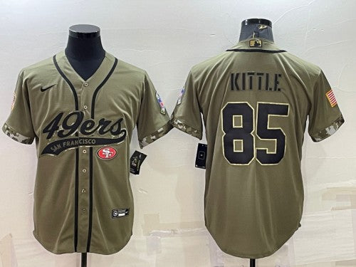 George Kittle San Francisco 49ers olive Salute To Service jersey