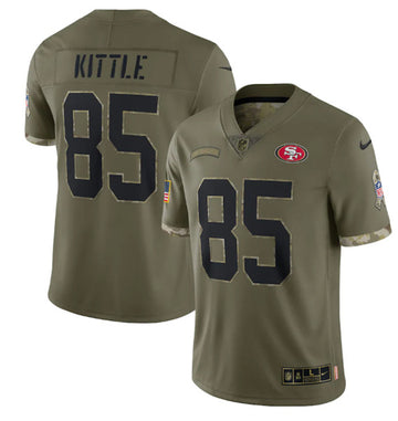 George Kittle San Francisco 49ers olive Salute To Service jersey
