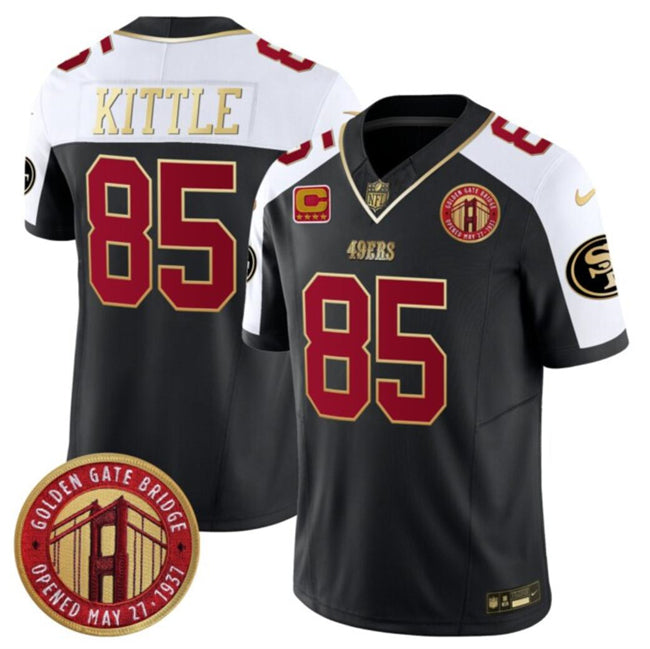 George Kittle Balck-White San Francisco 49ers golden FUSE jersey
