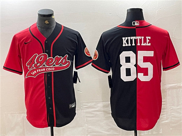 George Kittle San Francisco 49ers red-black Split jersey