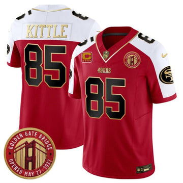 George Kittle San Francisco 49ers red-white FUSE jersey