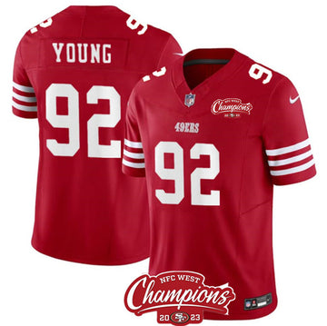 Chase Young San Francisco 49ers red FUSE jersey