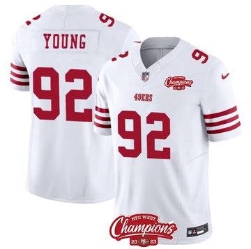 Chase Young San Francisco 49ers white FUSE jersey