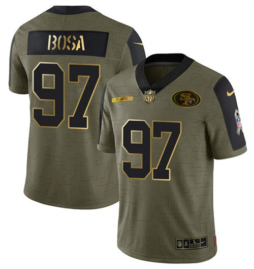 Nick Bosa San Francisco 49ers olive Salute To Service jersey