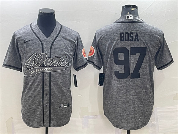 Nick Bosa San Francisco 49ers gray jersey
