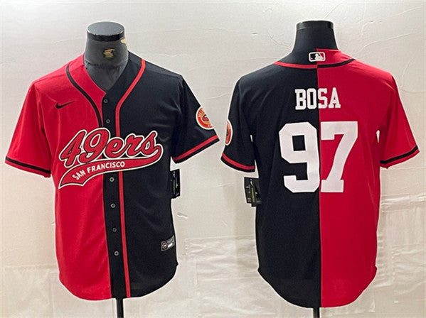 Nick Bosa San Francisco 49ers red-black Split jersey