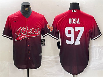 Nick Bosa San Francisco 49ers red-black jersey