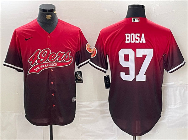 Nick Bosa San Francisco 49ers red-black jersey