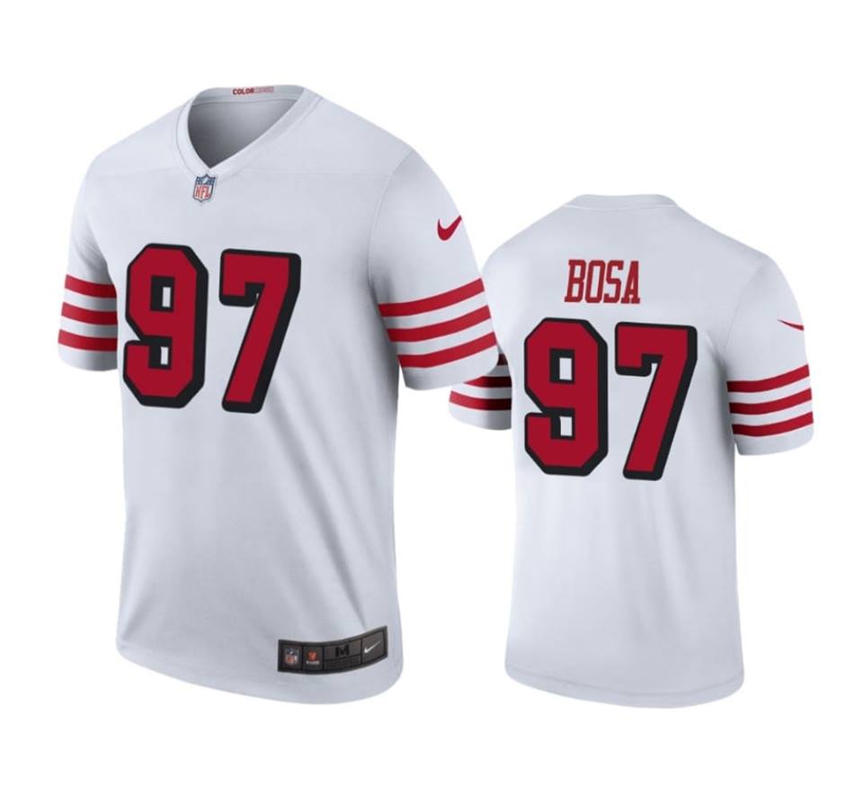 Nick Bosa San Francisco 49ers white Color Rush jersey