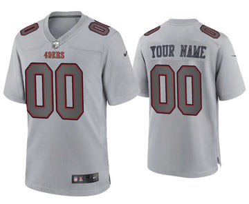 Custom San Francisco 49ers gray Game jersey