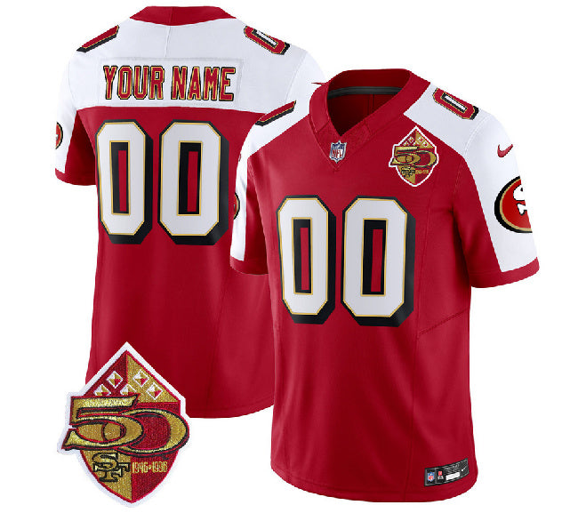 Custom San Francisco 49ers red-white FUSE jersey