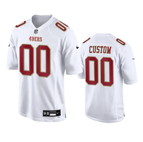 Custom San Francisco 49ers white Game jersey
