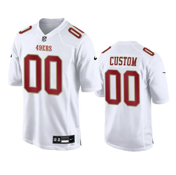 Custom San Francisco 49ers white Game jersey
