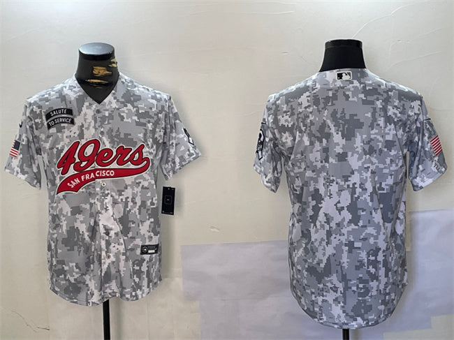 Custom San Francisco 49ers camo Salute To Service jersey