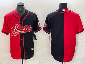Custom San Francisco 49ers red-black Split jersey
