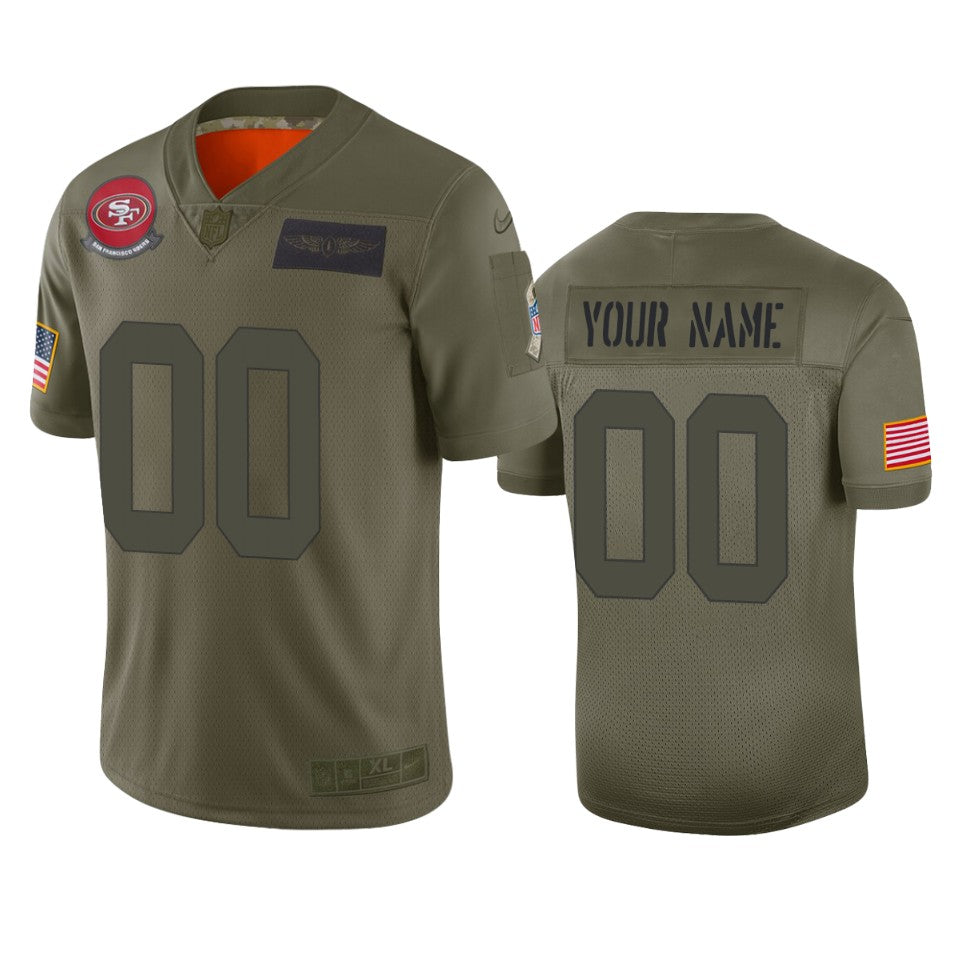 Custom San Francisco 49ers camo Salute To Service jersey