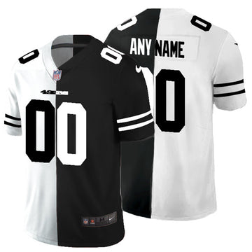 Custom San Francisco 49ers black Split jersey