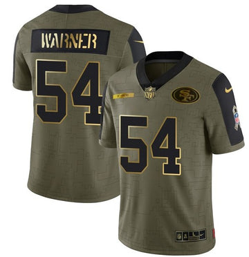 Custom San Francisco 49ers olive Salute To Service jersey