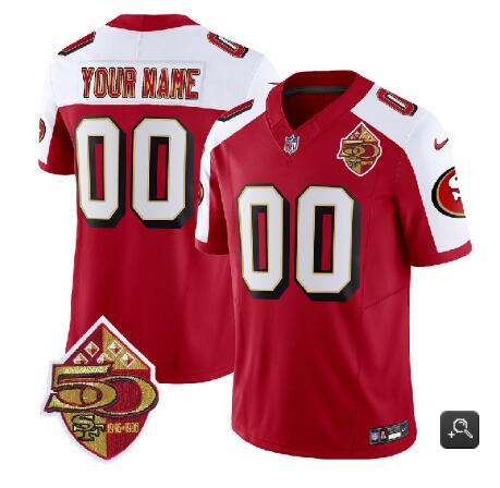 Custom San Francisco 49ers red-white FUSE jersey