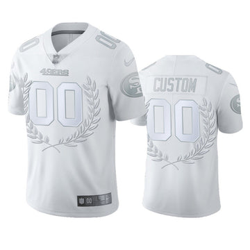 Custom San Francisco 49ers white Platinum jersey