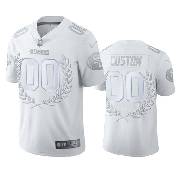 Custom San Francisco 49ers white Platinum jersey