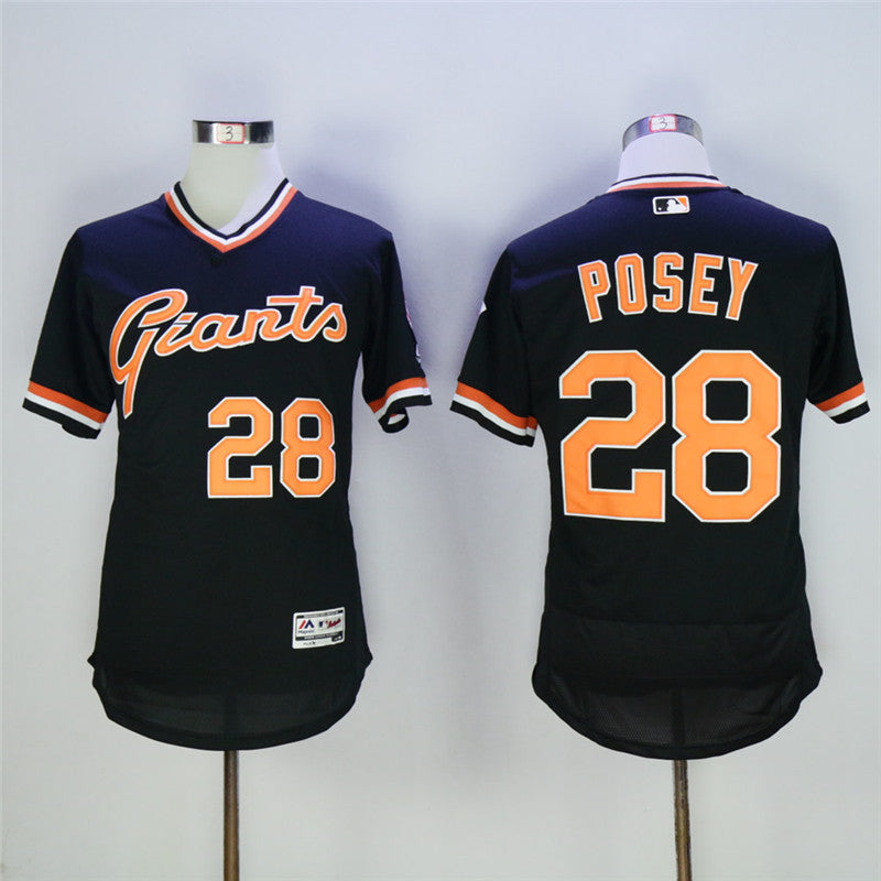 Buster Posey San Francisco Giants black Throwback jersey
