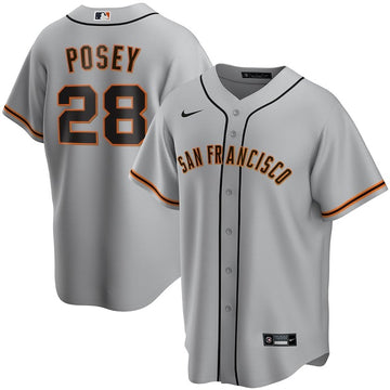 Buster Posey San Francisco Giants grey jersey
