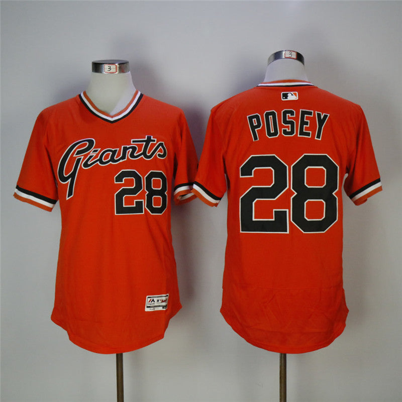 Buster Posey San Francisco Giants orange Throwback jersey