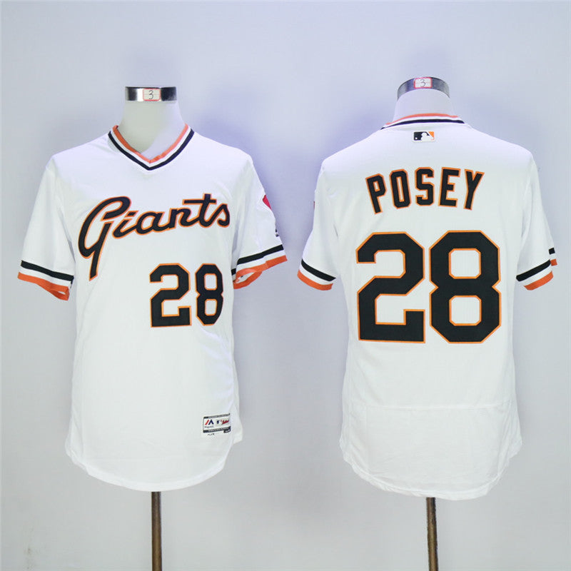 Buster Posey San Francisco Giants white Cooperstown jersey