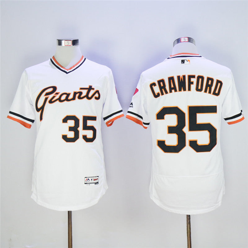 Brandon Crawford San Francisco Giants white Throwback jersey