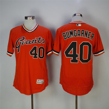 Madison Bumgarner San Francisco Giants orange Throwback jersey