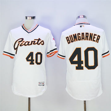 Madison Bumgarner San Francisco Giants white Throwback jersey