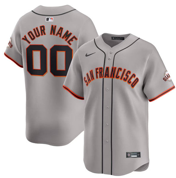 Custom San Francisco Giants gray Away jersey
